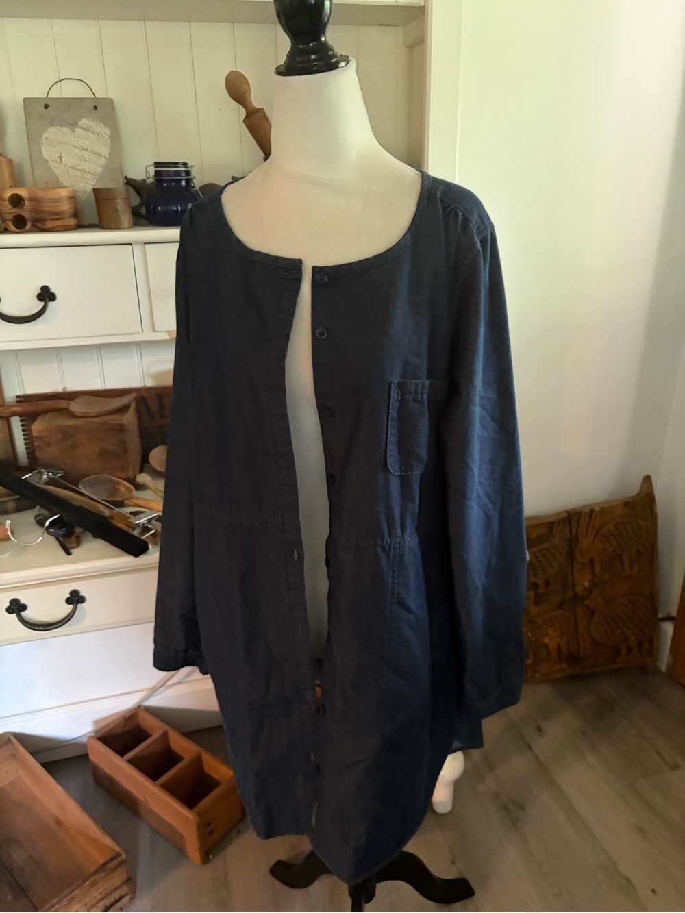 Toad and Co Women's Navy Button-Front Shirt Dress